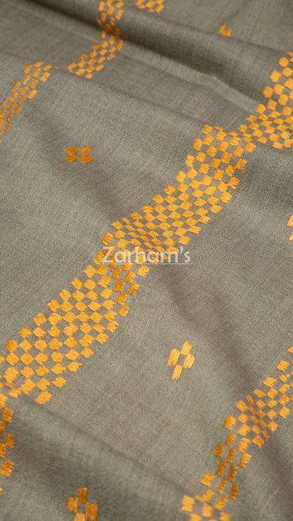 Handmade Premium quality strip embroided Himalayan Woolen Shawl