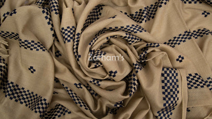 Handmade Premium quality strip embroidered Pashmina Shawl
