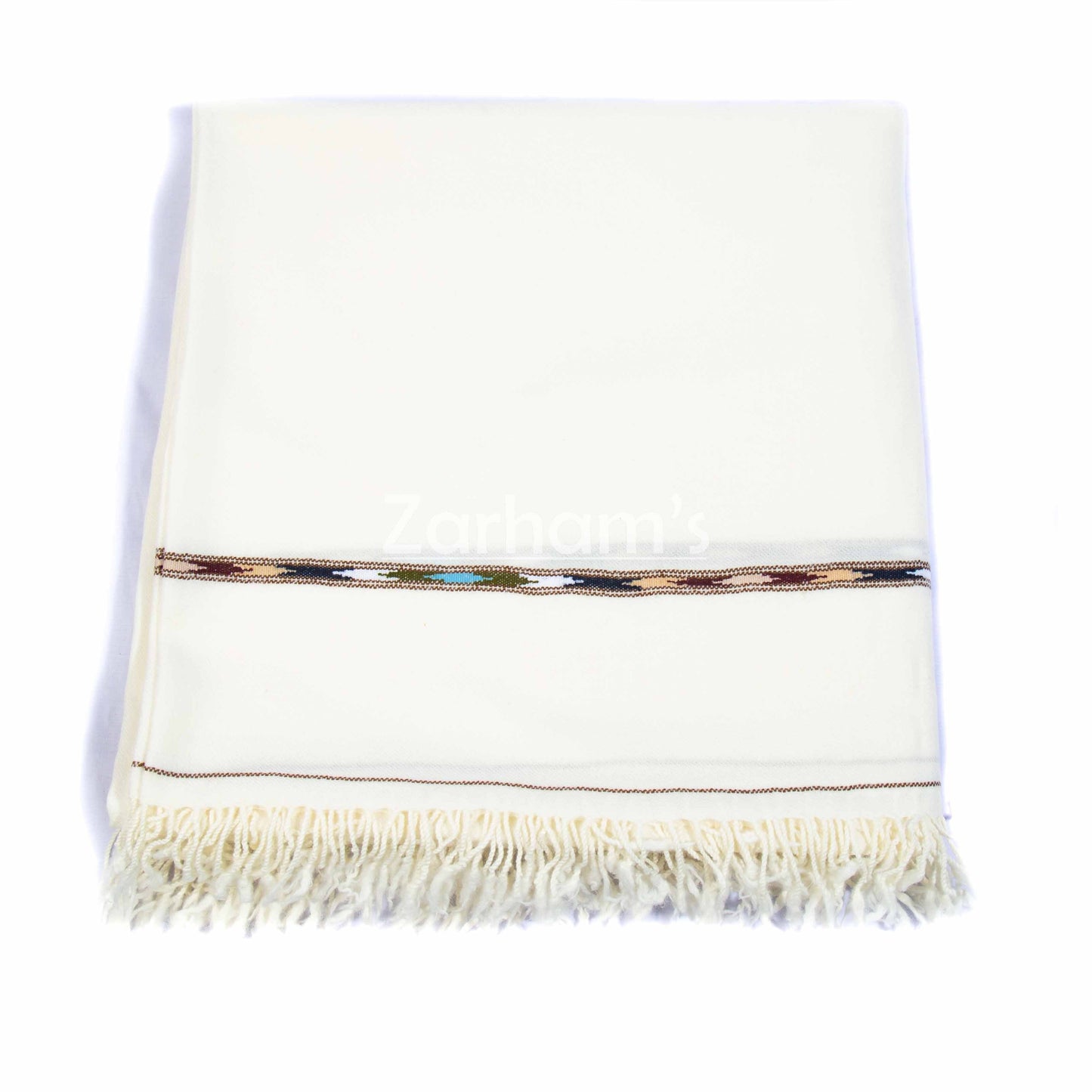 Pure Wool Premium quality handmade men's Off white Shawl