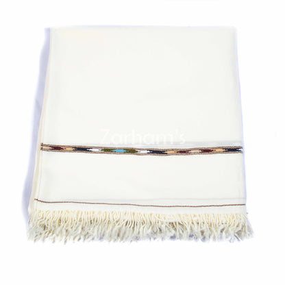 Pure Wool Premium quality handmade men's Off white Shawl