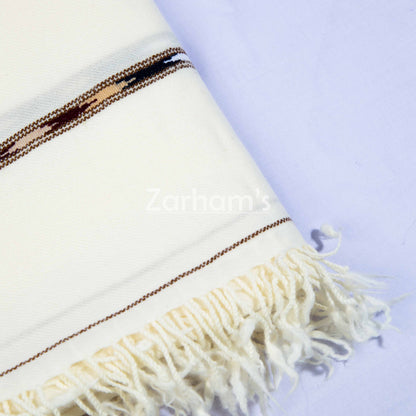 Pure Wool Premium quality handmade men's Off white Shawl