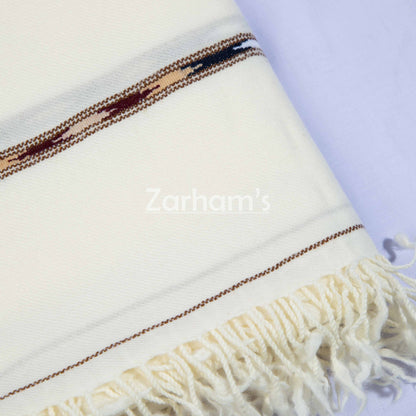 Pure Wool Premium quality handmade men's Off white Shawl