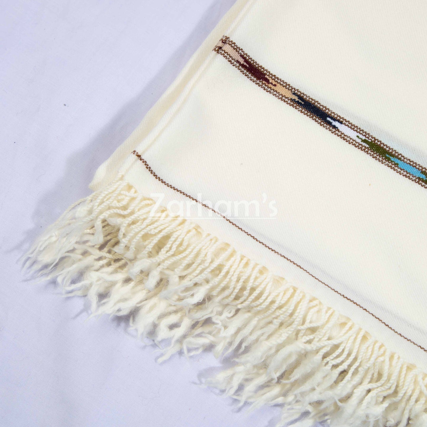 Pure Wool Premium quality handmade men's Off white Shawl