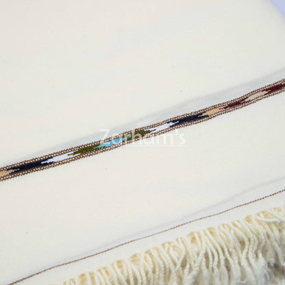 Pure Wool Premium quality handmade men's Off white Shawl