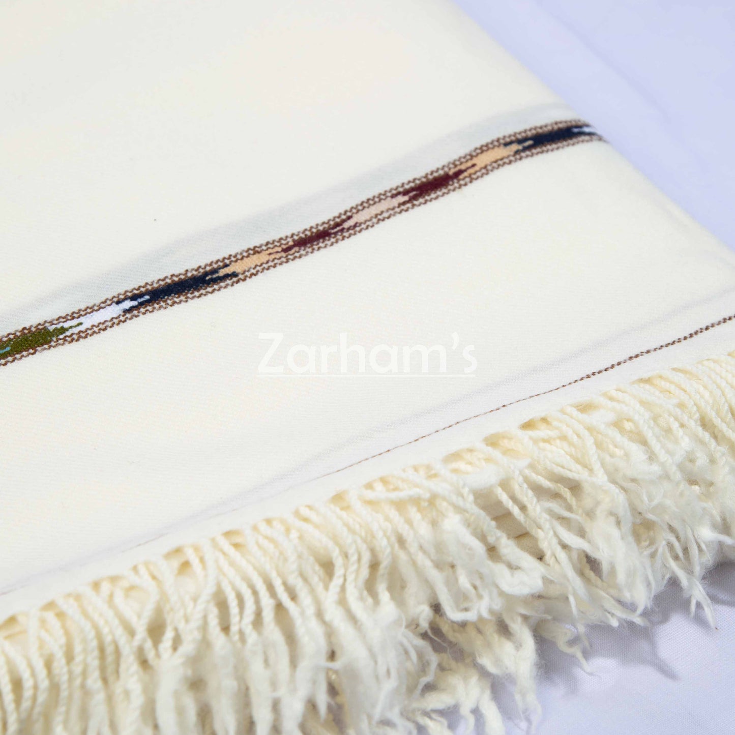 Pure Wool Premium quality handmade men's Off white Shawl