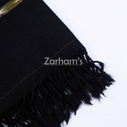 Pure Wool Premium quality handmade men's black Shawl
