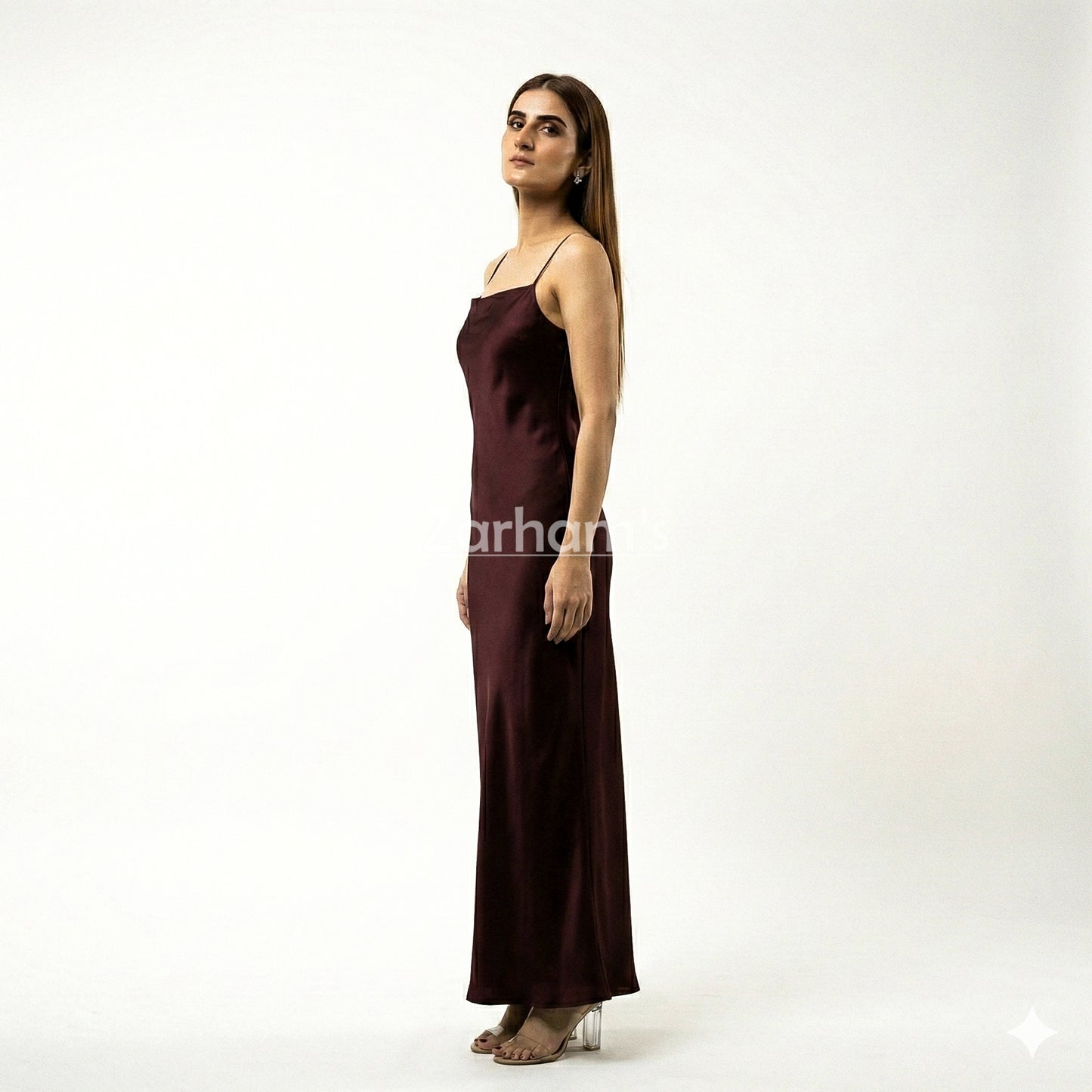 Handmade Maroon Silk Long Dress | Premium Quality Silk Formal and Party Dresses