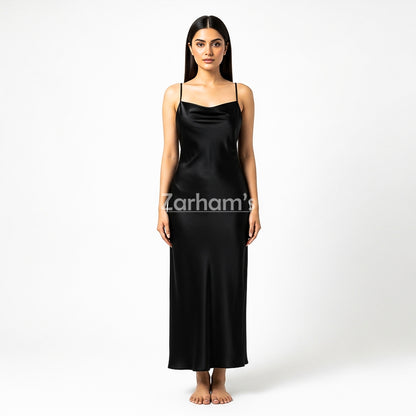 Handmade Midnight Black Silk Long Dress | Premium Quality Silk Formal and Party Dresses