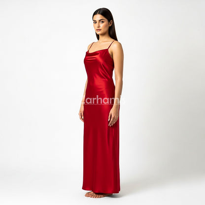 Handmade Blood Red Silk Long Dress | Premium Quality Silk Formal and Party Dresses