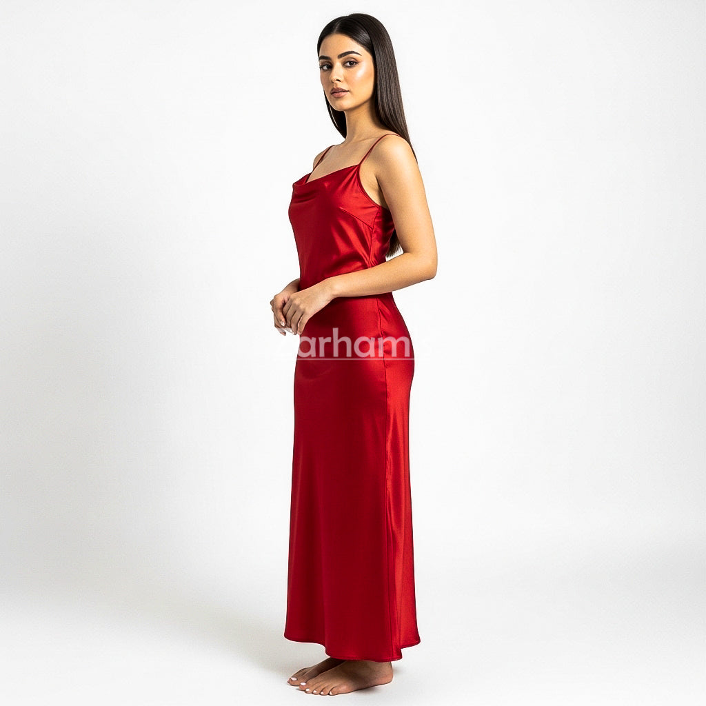 Handmade Blood Red Silk Long Dress | Premium Quality Silk Formal and Party Dresses