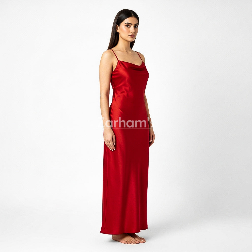 Handmade Blood Red Silk Long Dress | Premium Quality Silk Formal and Party Dresses