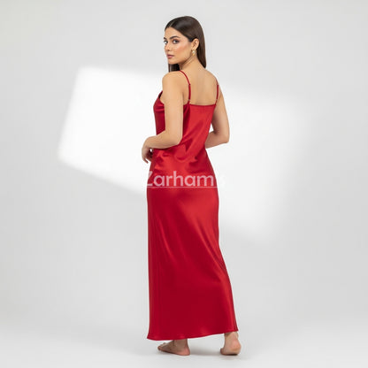 Handmade Blood Red Silk Long Dress | Premium Quality Silk Formal and Party Dresses