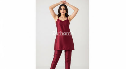 Premium Silk Maroon Kamiz Shalwar Suit