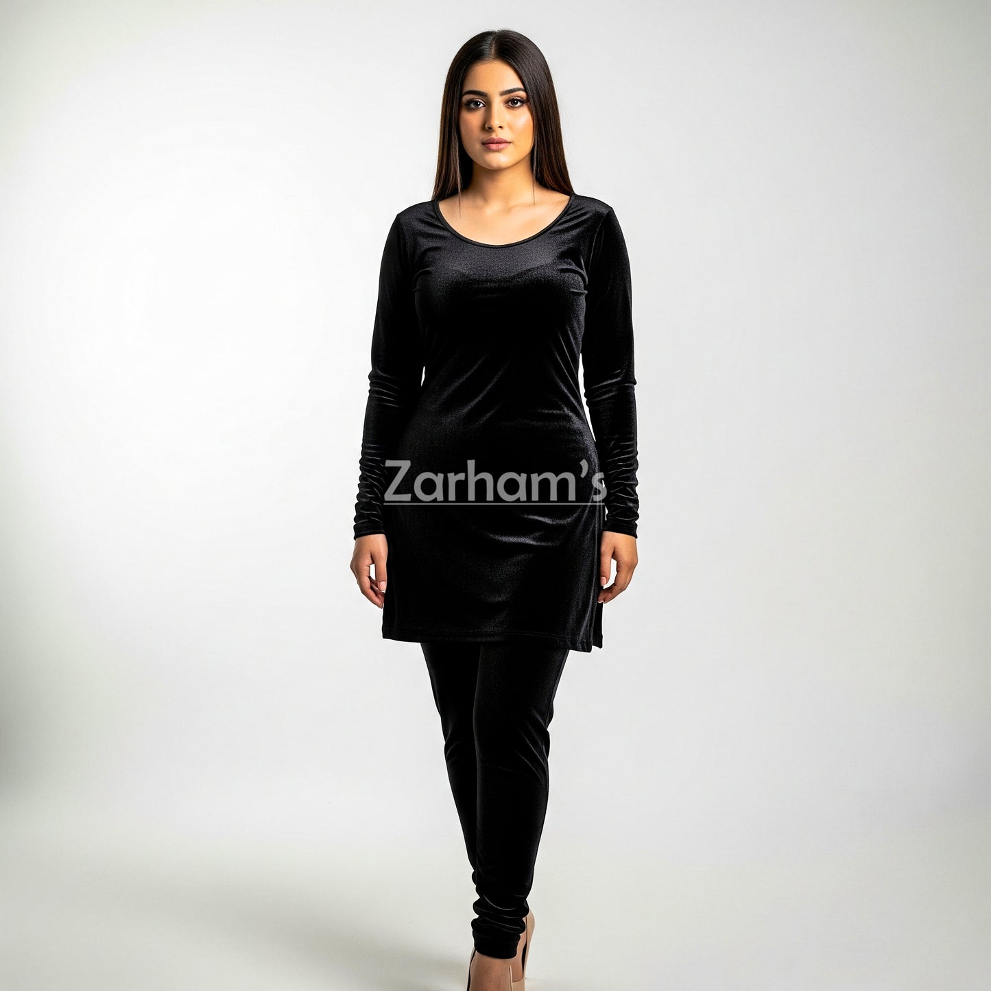 Handmade Velvet Black Kameez Shalwar Suit | Premium Quality Velvet Formal and Party Dresses